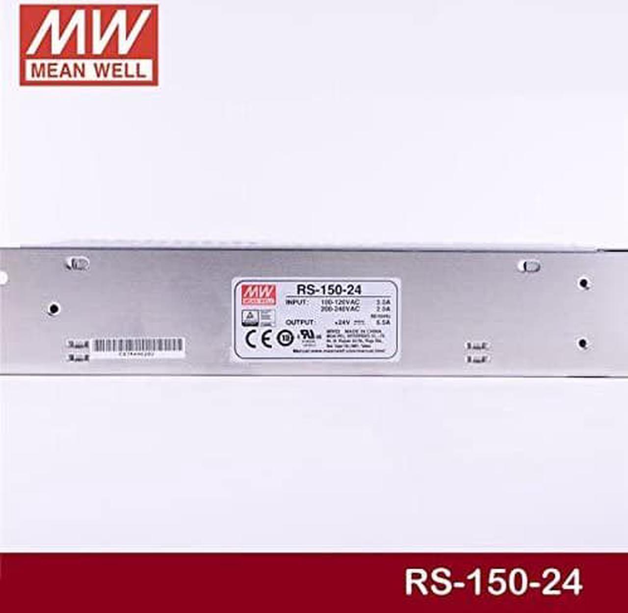 Alt view image 2 of 4 - Enclosed Type 156W 24V 6.5A RS-150-24 Meanwell AC-DC Single Output RS-150 Series MEAN WELL Switching Power Supply