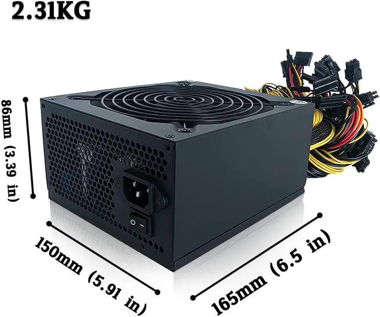 Alt view image 3 of 6 - Mining Power Supply 2000W, Active PFC Power Supply Mining PC Power 110-240V Modular Power Supply Mining Rig PSUs Supports 8 GPU Ethereum Miner