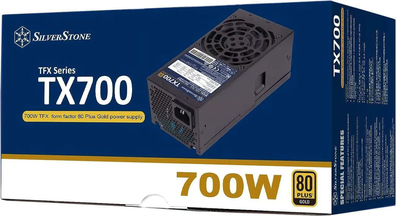 Alt view image 2 of 6 - SilverStone Technology 700W Fixed Cable TFX Power Supply 80 Plus Gold TX700-G (SST-TX700-G)
