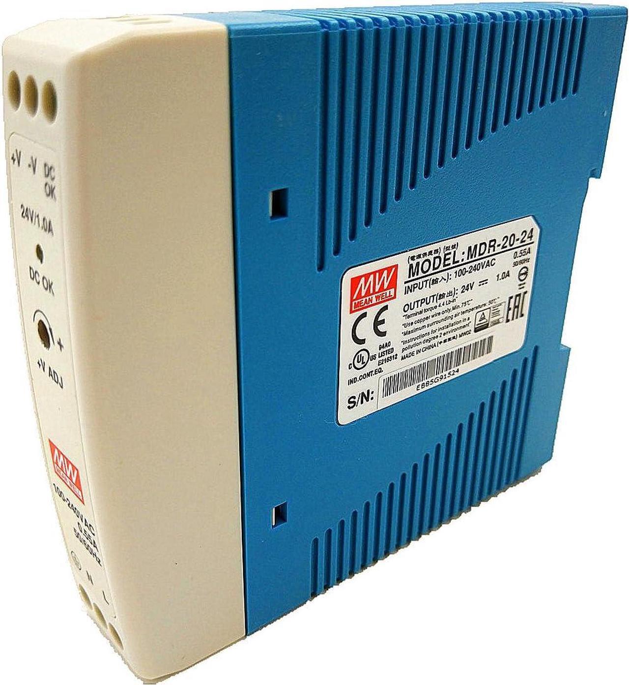 Main image of Mean Well Original MDR-20-24 Single Output Industrial DIN Rail Power Supply 24V 1A 24W