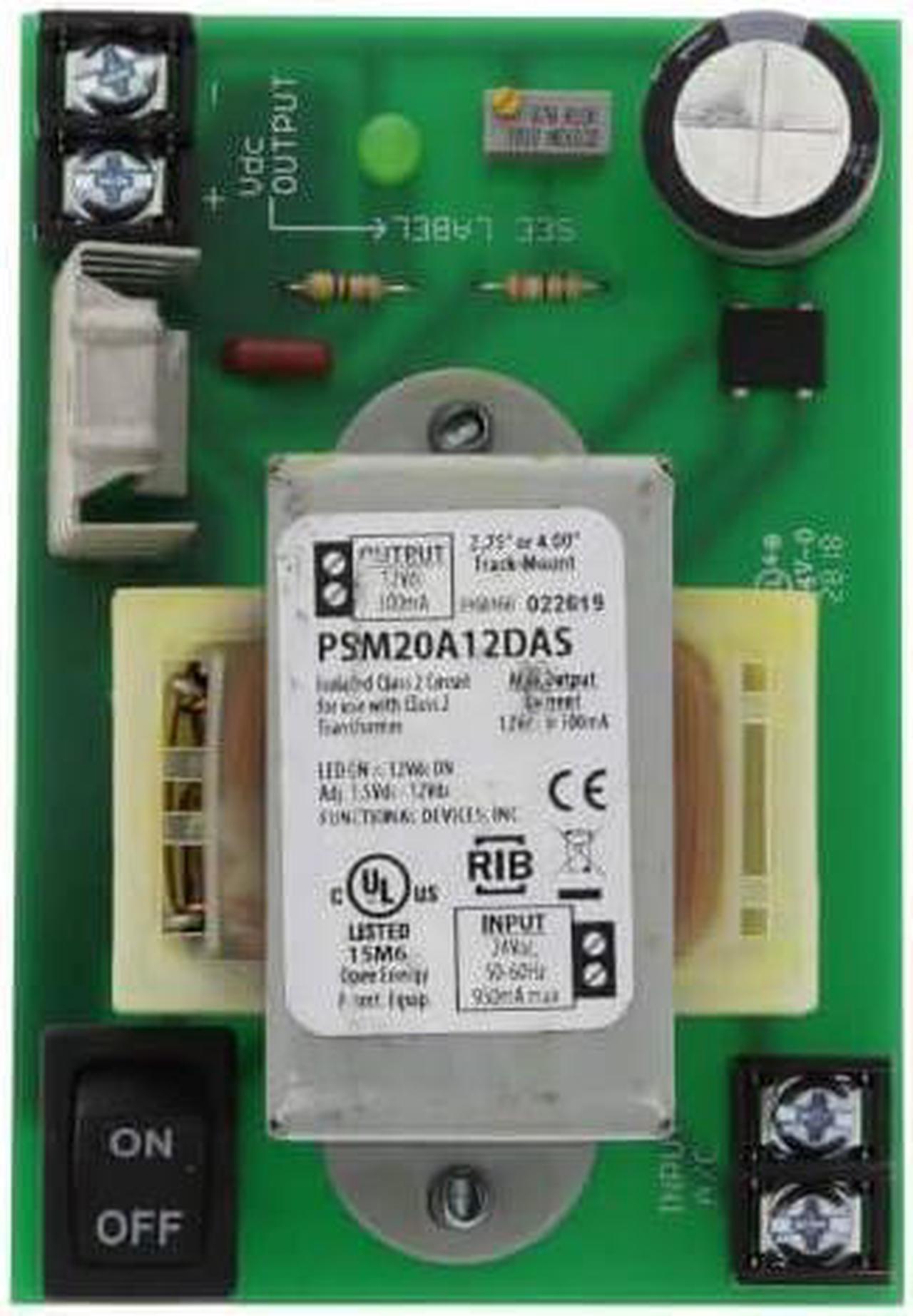 Main image of 4" & 2.75" Track Mount Isolated Linear DC Power Supply, 300mA Adjustable Output, 24 Vac to 1.5Vdc-12Vdc