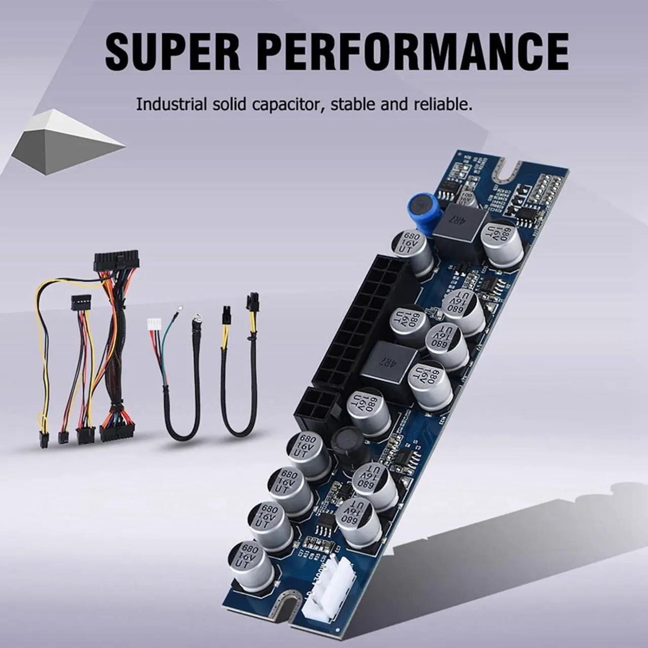 Alt view image 6 of 7 - Pc Mini Itx Power Supply 16×8×4 Pc PSU Dc 12V Input 300W Computer Power Supply Module with 24Pin Connect Aux Cable
