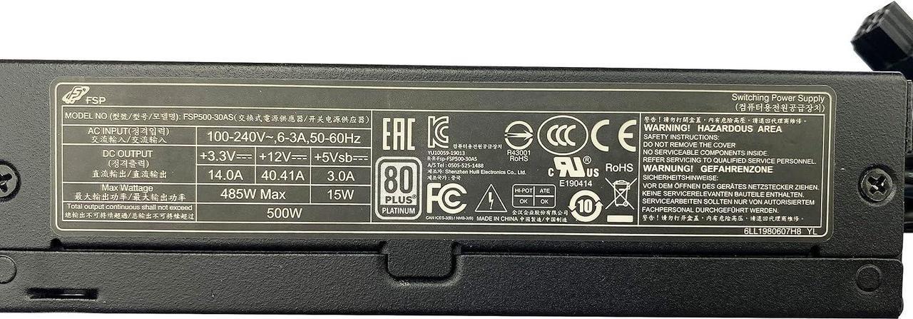 Alt view image 2 of 5 - BestParts New 500W Switching Power Supply Replacement for Intel NUC9VXQNX NUC9i7QNX i7-9750H FSP500-30AS