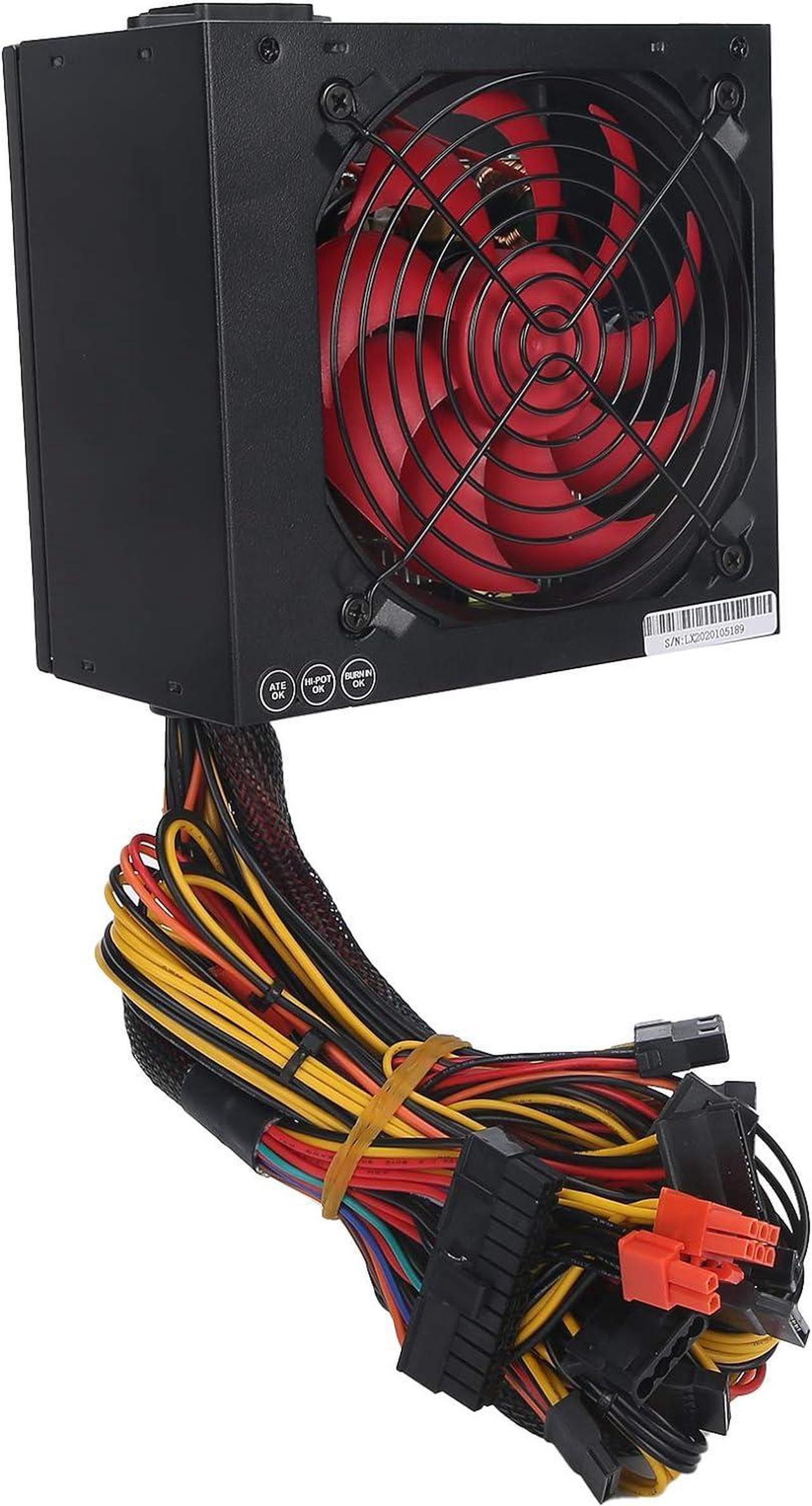 Alt view image 5 of 7 - 600W Computer Power Supply, ATX 24PIN PC Power Supply 14cm Desktop Power Supply with Mute Fan Manual Adjustable 115/230V (US Plug)