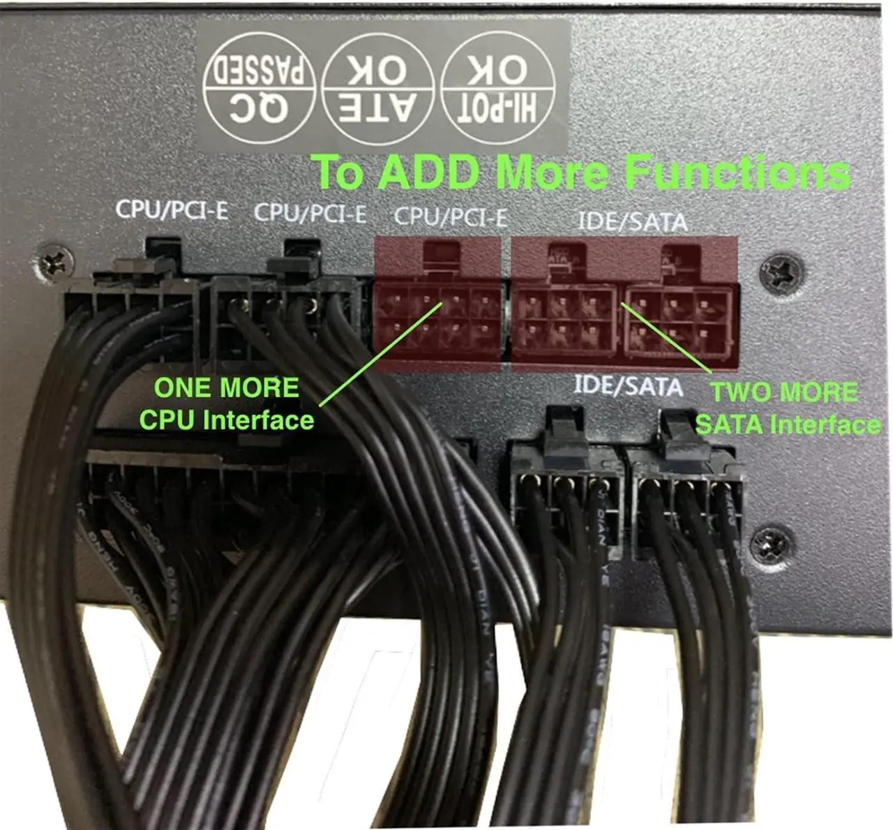 Alt view image 6 of 7 - 220V Sahara Gaming PC Power Supply Rated 700W Max 900W Mining PSU 24PIN ATX Module Bitcoin Miner ETH Coin Mining
