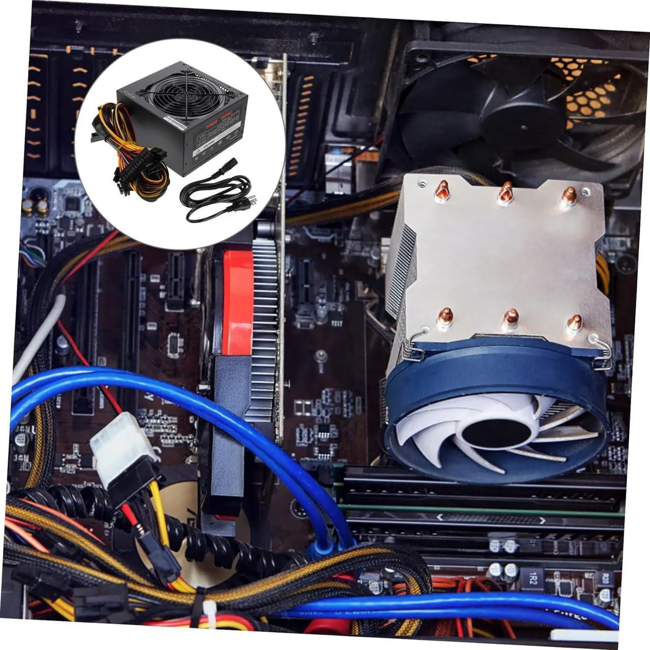 Alt view image 5 of 7 - Computadora Host Power PC PSU Desktop Computer Powersupply PC Power Adapter Computer Power Adapter Computer Power Supply RGB Power Supply Desktop Computer Power Supply Small Case