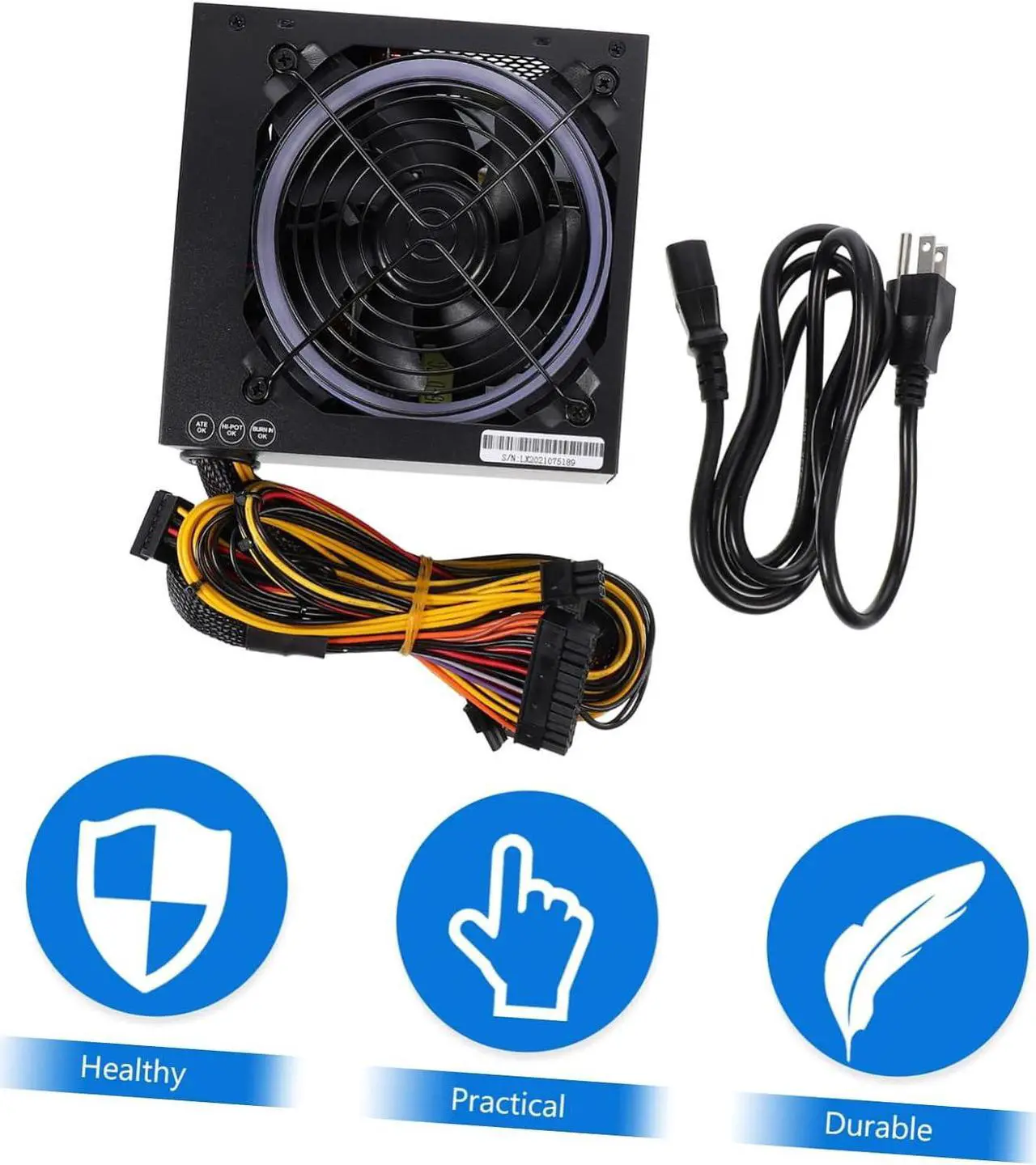 Alt view image 6 of 7 - Computadora Host Power PC PSU Desktop Computer Powersupply PC Power Adapter Computer Power Adapter Computer Power Supply RGB Power Supply Desktop Computer Power Supply Small Case