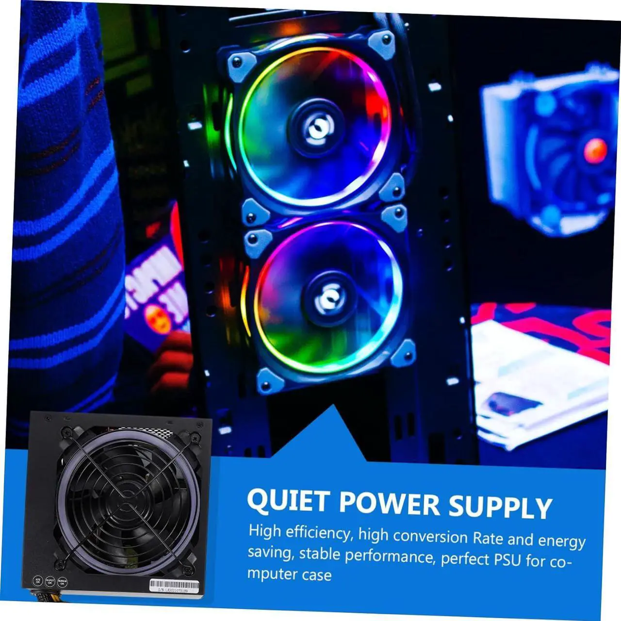 Alt view image 7 of 7 - Computadora Host Power PC PSU Desktop Computer Powersupply PC Power Adapter Computer Power Adapter Computer Power Supply RGB Power Supply Desktop Computer Power Supply Small Case