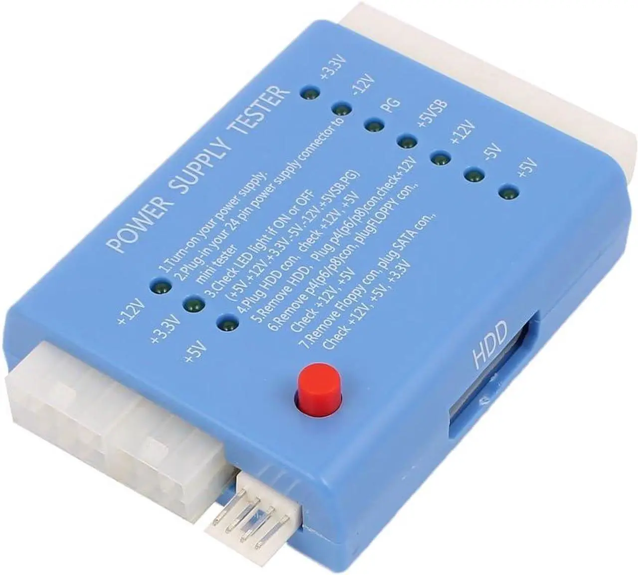 Main image of 20/24 Pin PC ITX ATX BTX SATA Computer Switch Control Power Supply Tester Blue