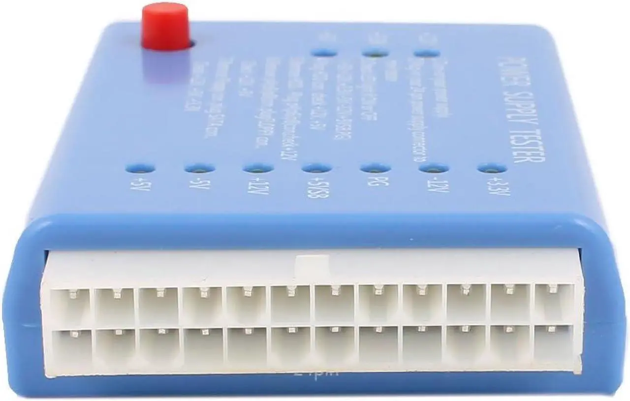 Alt view image 3 of 4 - 20/24 Pin PC ITX ATX BTX SATA Computer Switch Control Power Supply Tester Blue