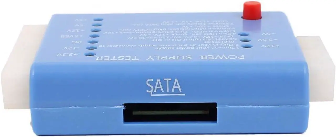 Alt view image 4 of 4 - 20/24 Pin PC ITX ATX BTX SATA Computer Switch Control Power Supply Tester Blue