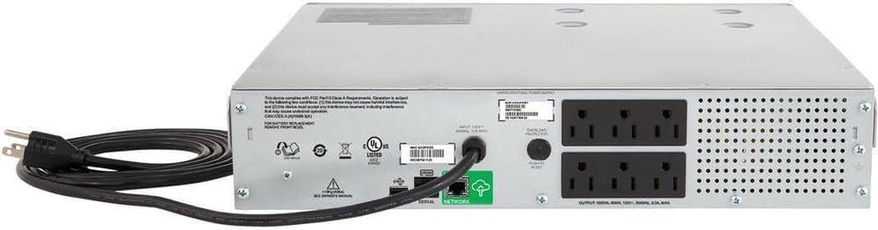 Alt view image 4 of 4 - APC Lithium-Ion Smart-UPS, SMC1000-2UC 2U Rack Back-UPS, 1000 VA Backup Battery Power Supply, 6 x NEMA 5-15R, SmartConnect Port, AVR, LCD Bundled with 16GB USB Storage