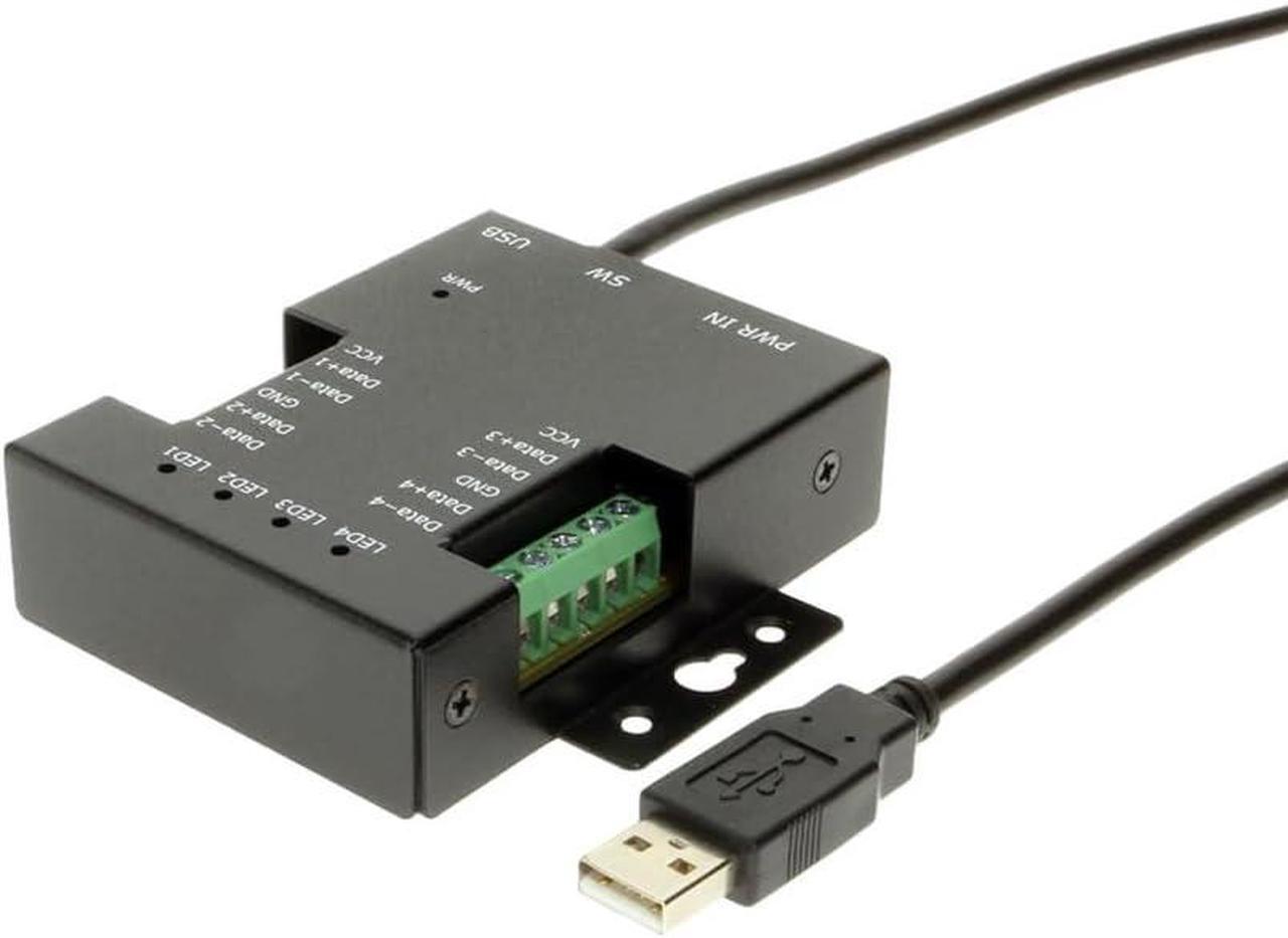Alt view image 3 of 4 - 4 Port USB to RS485 High Speed Adapter w/12V DC Power Supply