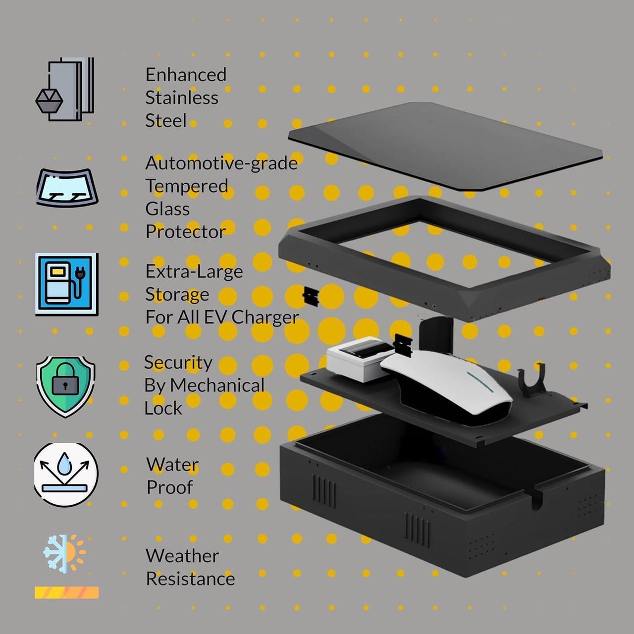 Alt view image 2 of 7 - Outdoor Charger Station Protective Box Large Size for Most EV Charger Station, Wall Mounting, Storage Box for TSL& Most EV Charger