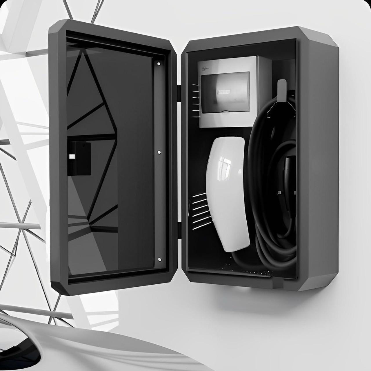 Alt view image 6 of 7 - Outdoor Charger Station Protective Box Large Size for Most EV Charger Station, Wall Mounting, Storage Box for TSL& Most EV Charger