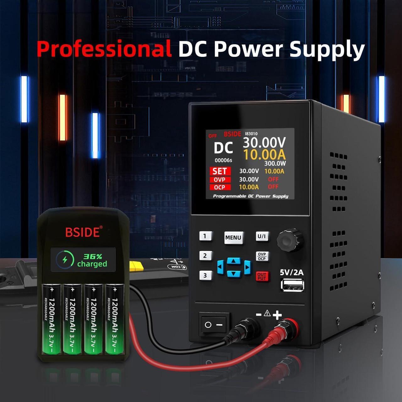 Alt view image 6 of 7 - BSIDE DC Power Supply Programmable 30V 10A Adjustable Switching Regulated Lab Power Supply Small Variable Bench Power Supply with Encoder and USB DC Output Power Supply