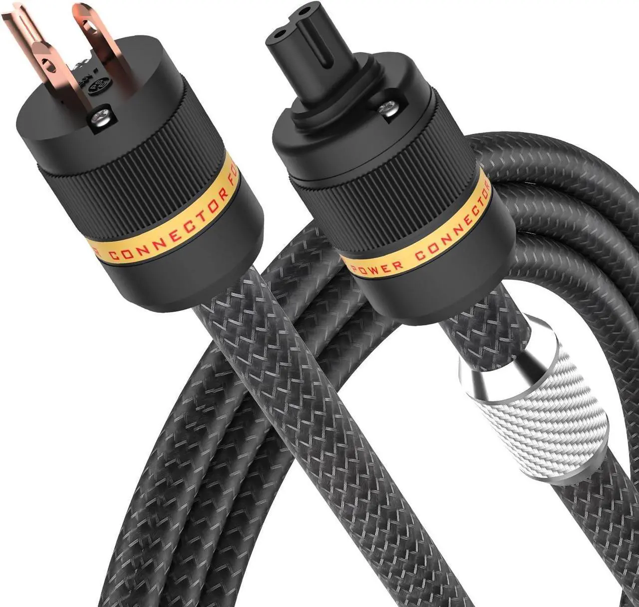 Main image of Viborg C7 Hi-End Power Cable, Figure 8 Audio Power Cord, US AC Mains Cord with Copper Shielding (4.9FT/1.5M)