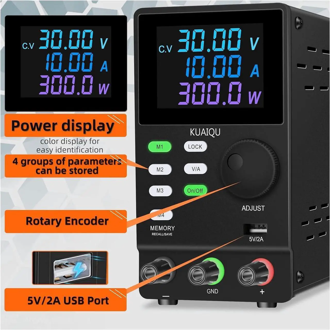 Alt view image 5 of 5 - dc Power Supply USB Programmable Power Supply with 232 Port 300V 200V 120V 60V 30V Regulated Current Stabilizer for Computer Communica (Color : SC557-SPPS3001DR-B, Size : 220V)