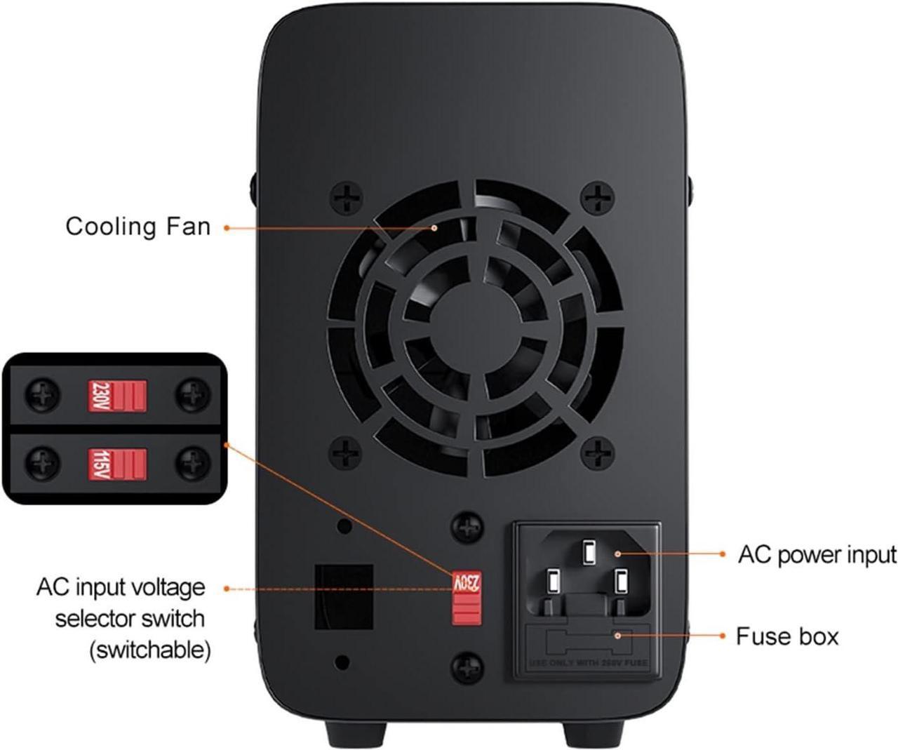Alt view image 6 of 6 - dc Power Supply Adjustable DC Power Supply 30V 10A Laboratory Programmable Power Supply 60V 5A USB Power Supply Short Circuit (Color : 160V 2A)