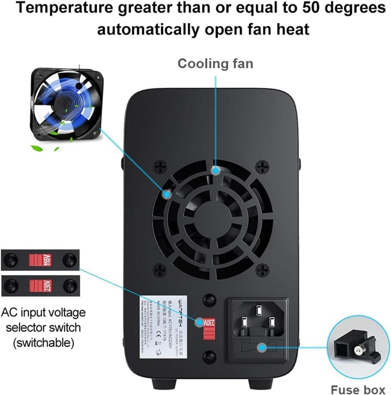 Alt view image 6 of 6 - dc Power Supply Adjustable DC Power Supply 30V 10A Laboratory Power Supply 60V 5A Voltage Regulator Power Supply 5V2AUSB Fast Charging (Color : WPS305H)