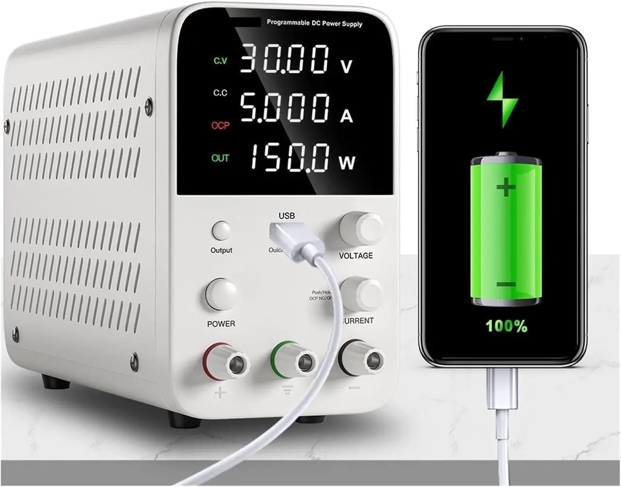 Alt view image 2 of 7 - dc Power Supply DC Power Supply 30V10A Laboratory Workbench LED Digital Adjustable Power Supply 60V5A Programmable Voltage Regulator (Color : WPS3010B)