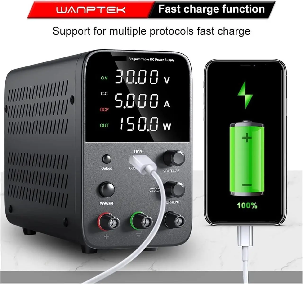Alt view image 4 of 7 - dc Power Supply Adjustable DC Power Supply 30V 10A Lab Power Source Stabilized Switch Power Supply Voltage Regulator 60V 5A for PC (Color : WPS605H)