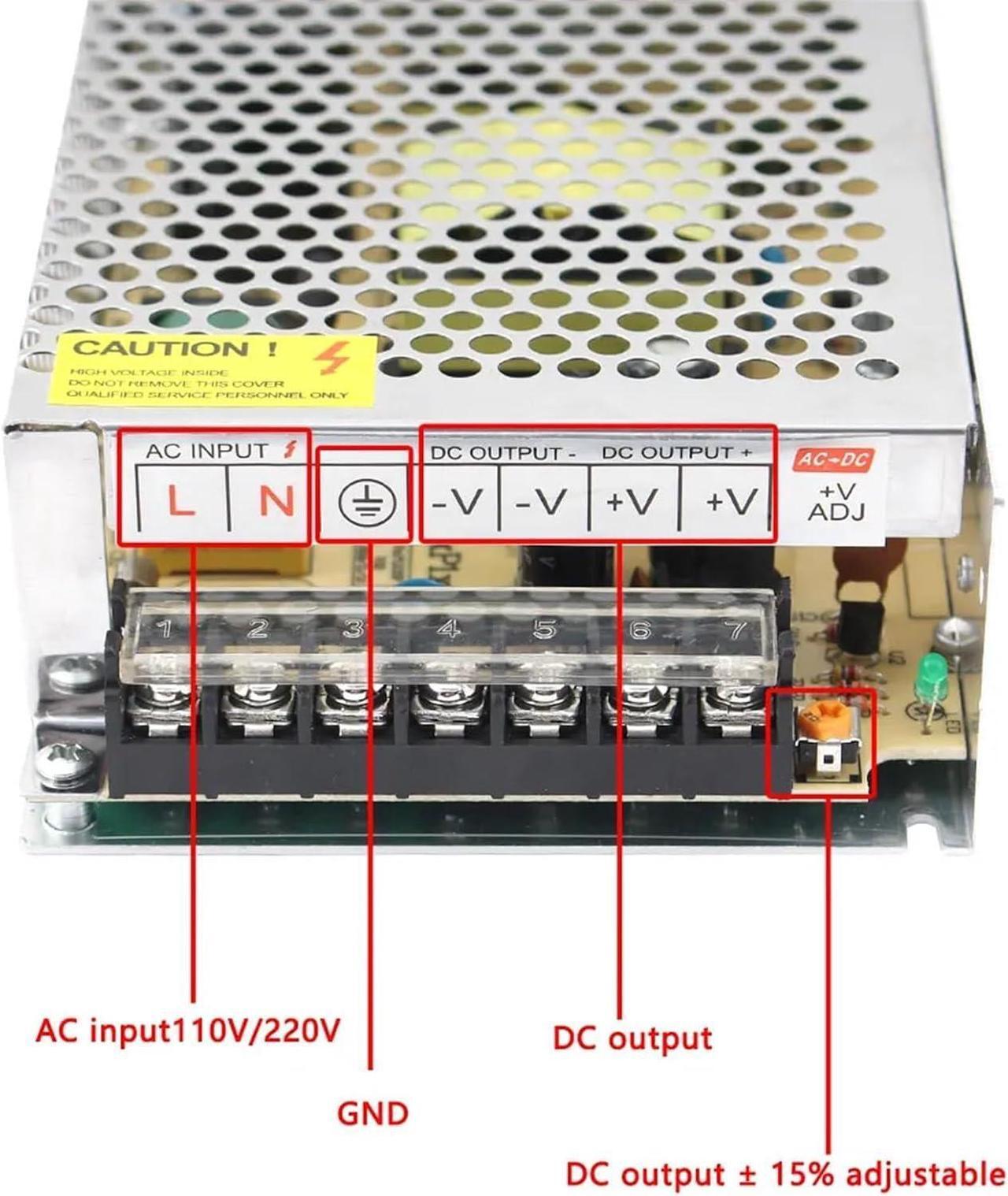 Alt view image 5 of 6 - AC DC 3V 5V 9V 12V Power Supply 15V 18V 24V 36V Fonte 500W 220V to 5 12 24 V Power Supply 5V 12V 24V SMPS(18V,8A)