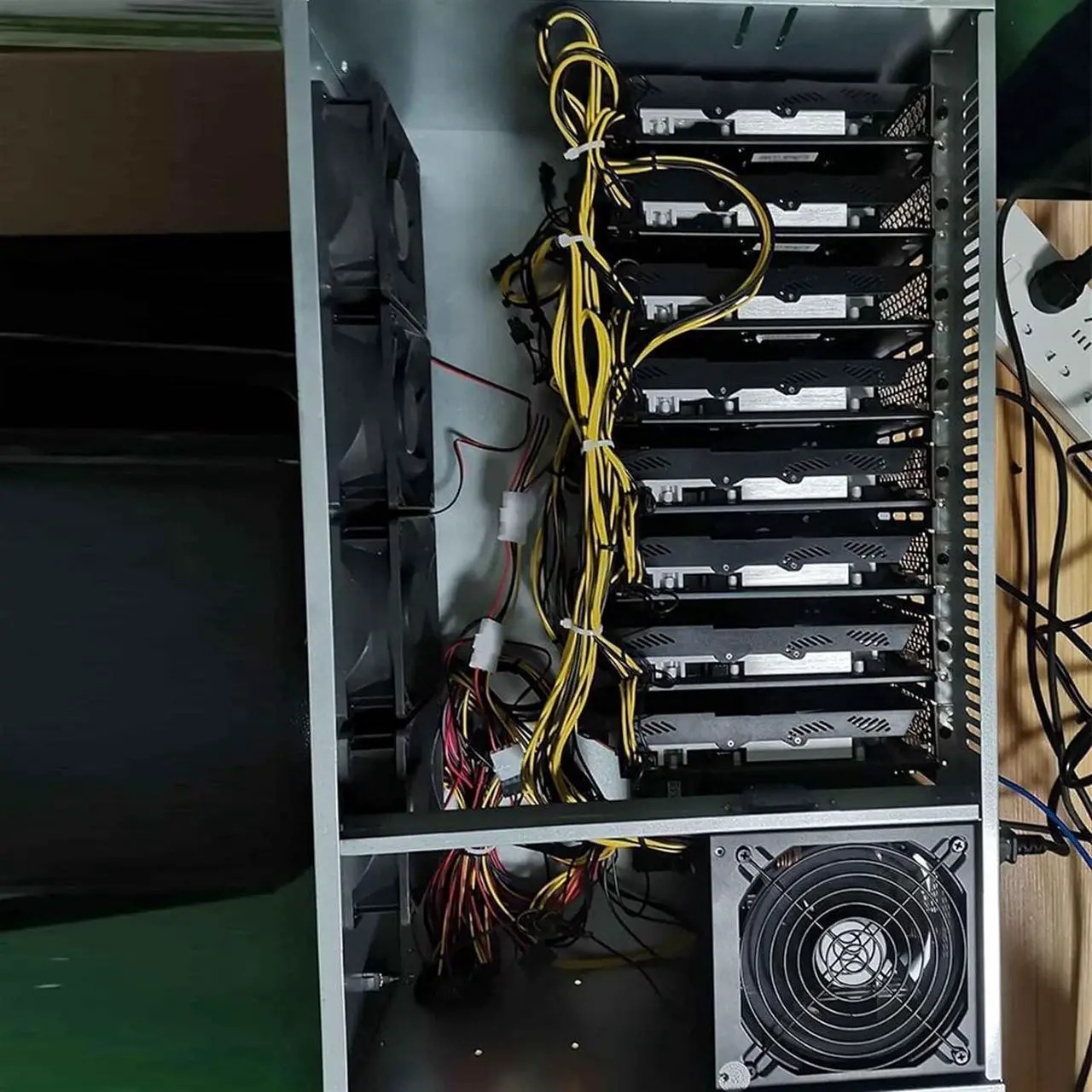 Alt view image 7 of 7 - 2400W ATX Mining Power Supply Bold 12AWG line Can Connect 8GPU Auto-Thermally Controlled Fan for Bitcoin ETH Miner PSU