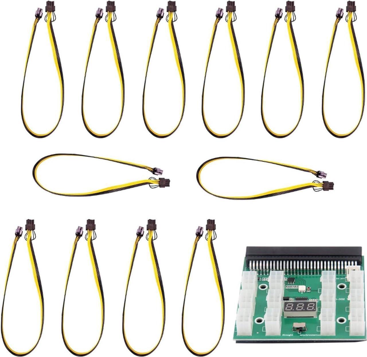 Main image of Breakout Board Adapter 12pcs 6P Male to (6+2) 8P Male Power Cable 12V PCI-E Power Supply Circuitboard for HP GPU Ethereum
