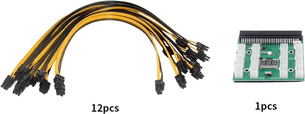 Alt view image 6 of 6 - Breakout Board Adapter 12pcs 6P Male to (6+2) 8P Male Power Cable 12V PCI-E Power Supply Circuitboard for HP GPU Ethereum
