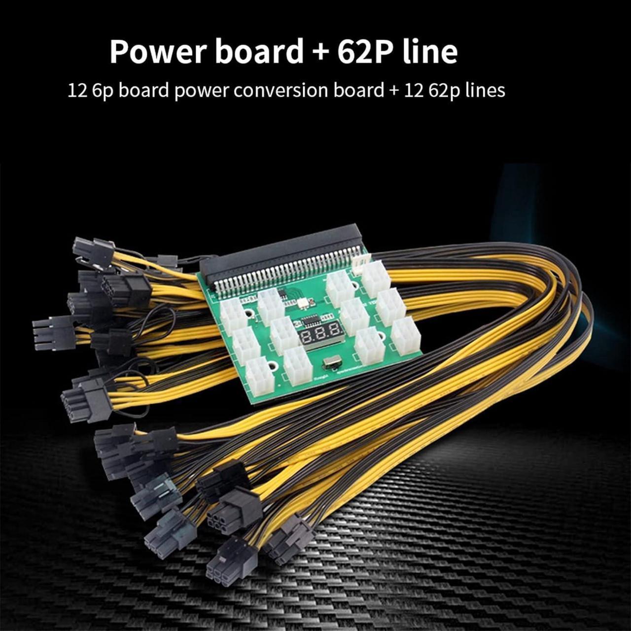 Alt view image 3 of 6 - Breakout Board Adapter 12pcs 6P Male to (6+2) 8P Male Power Cable 12V PCI-E Power Supply Circuitboard for HP GPU Ethereum