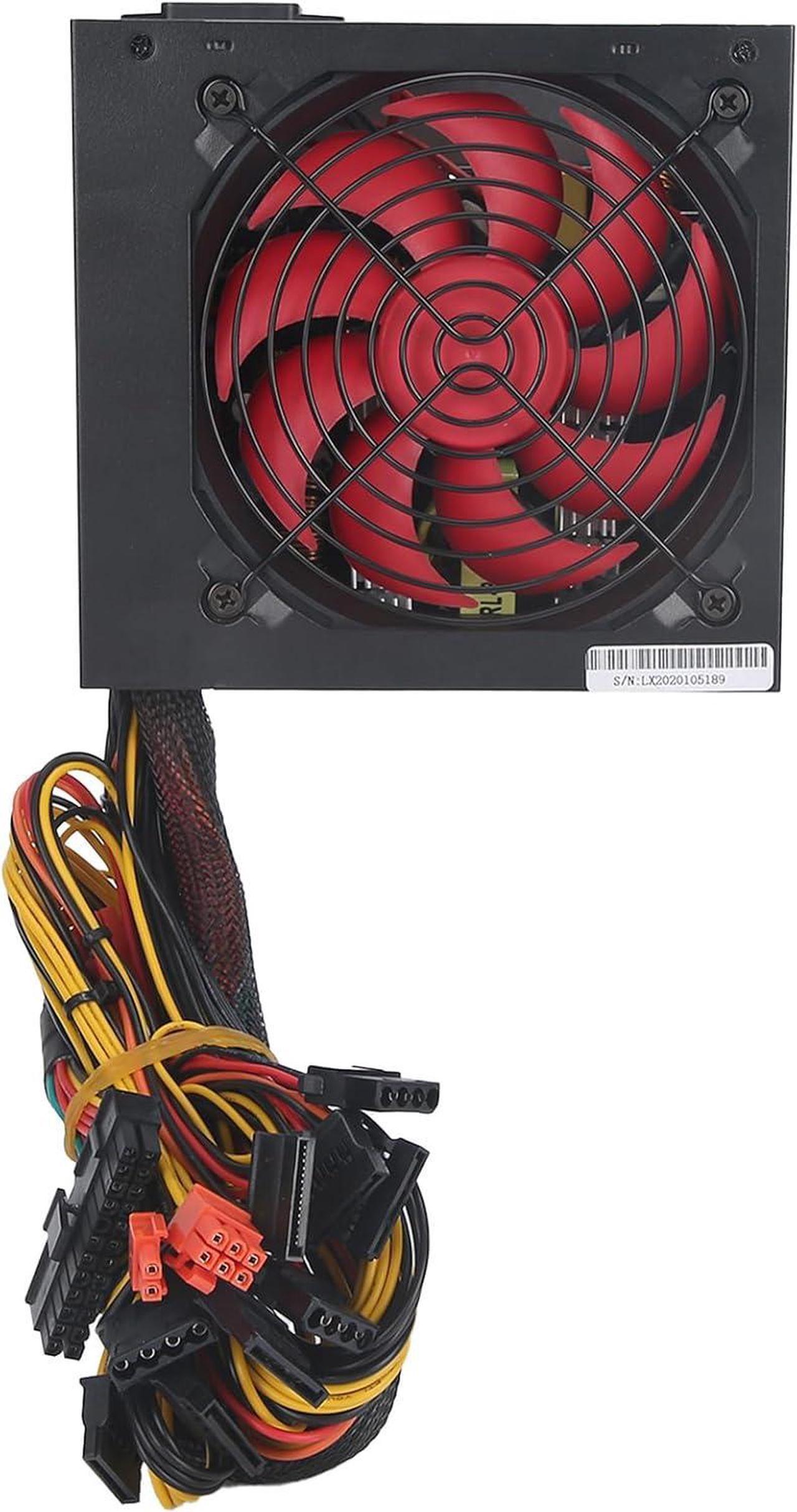 Alt view image 4 of 7 - 600W Red Fan PC Power Supply Desktop Computer Parts ATX 24PIN 14cm Adjustable 115/ (US Plug)