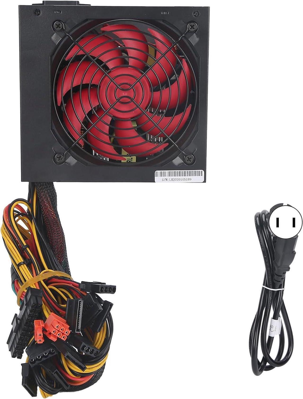 Alt view image 5 of 7 - 600W Red Fan PC Power Supply Desktop Computer Parts ATX 24PIN 14cm Adjustable 115/ (US Plug)