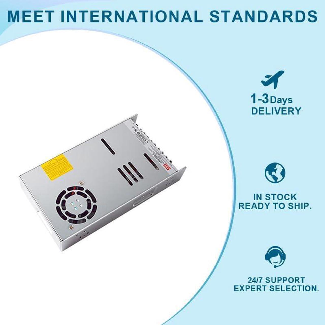 Alt view image 3 of 7 - LRS-600-5 Industrial Power Supply, 5V 100A 600W, 86% Efficiency, 5G Vibration Resistant, -4°F to +149°F Operation, for Automation Systems