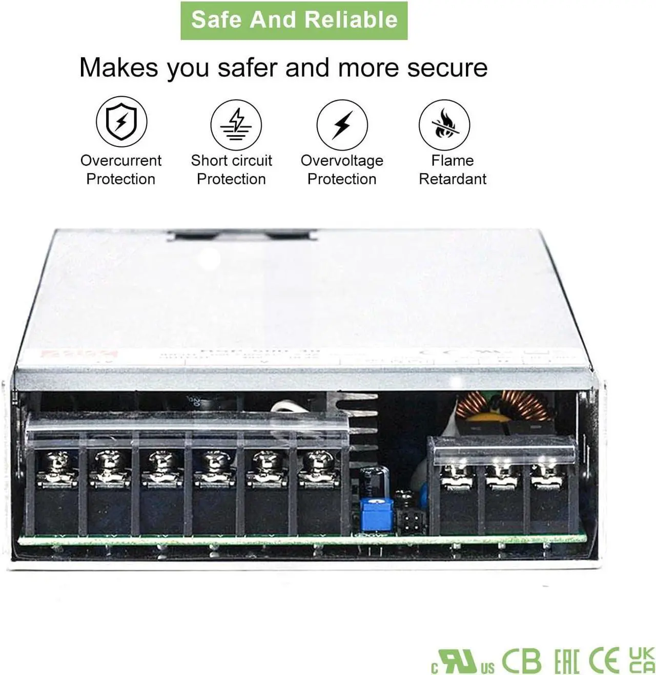 Alt view image 6 of 7 - RSP-500-48 504W 48V 10.5A Power Supply - Remote Control, Active PFC, 90.5% Efficiency - Ideal for Test Equipment, Burn-in Systems