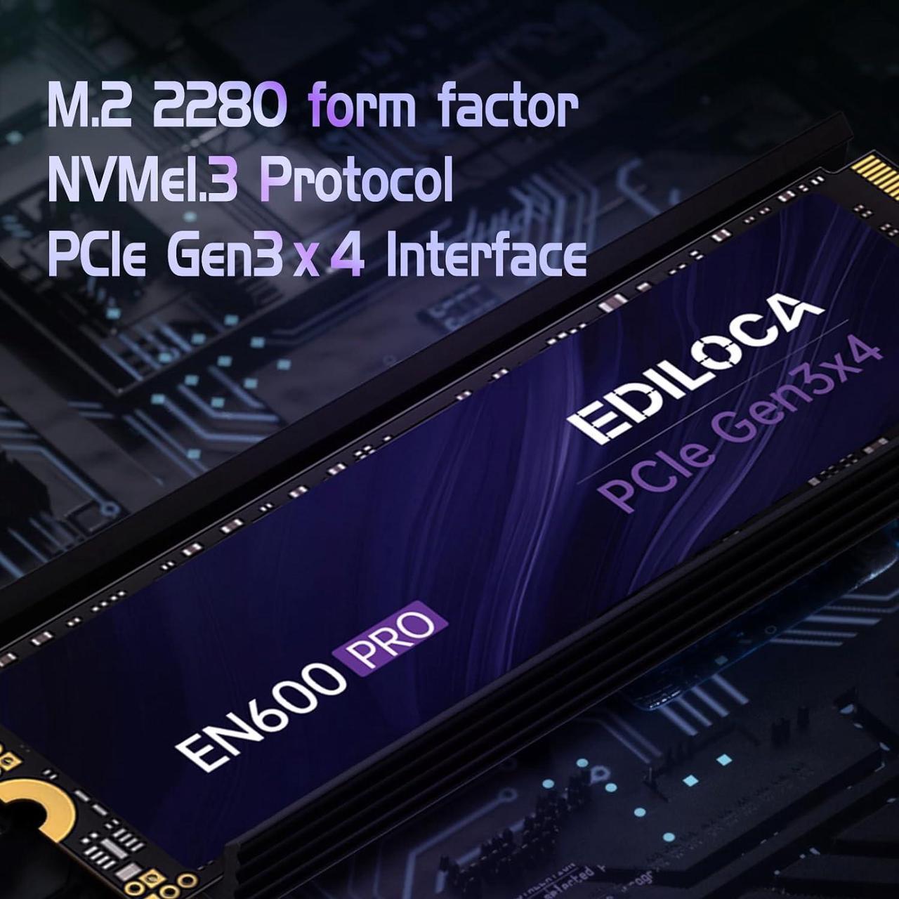 Alt view image 2 of 7 - EN600 PRO SSD 1TB PCle 3.0x4, NVMe M.2 2280, Up to 3500MB/s, Internal Solid State Drive, SLC Cache 3D NAND TLC, Graphene Cooling Sticker, Storage for PC, Desktop and Laptops
