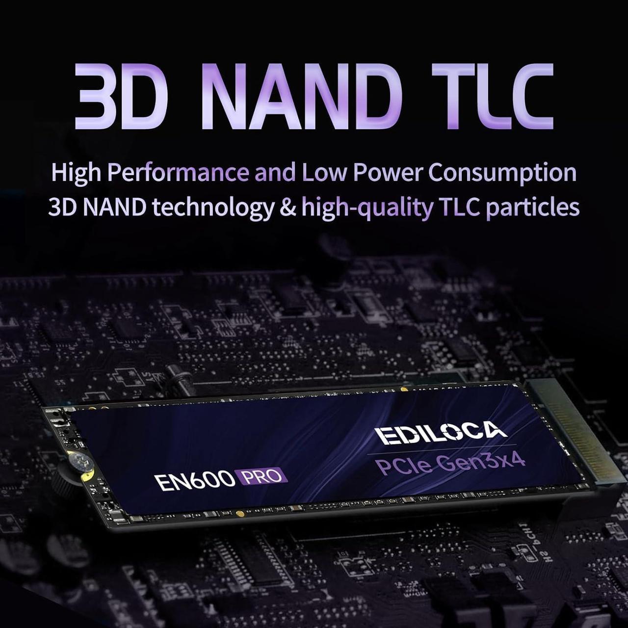 Alt view image 6 of 7 - EN600 PRO SSD 1TB PCle 3.0x4, NVMe M.2 2280, Up to 3500MB/s, Internal Solid State Drive, SLC Cache 3D NAND TLC, Graphene Cooling Sticker, Storage for PC, Desktop and Laptops