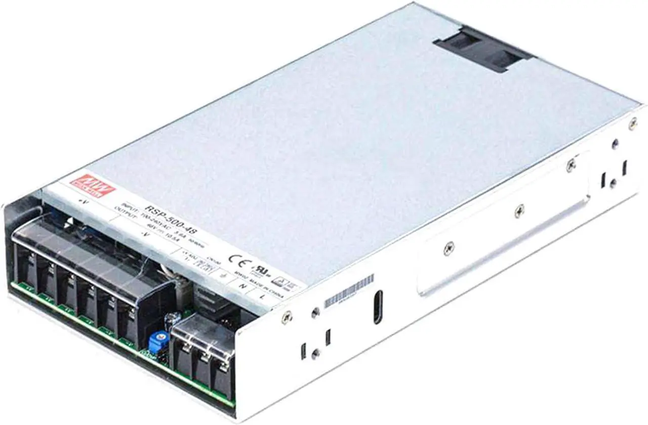 Main image of RSP-500-48 500W Single Output PFC Function Power Supply 48V Constant Voltage with Built-in Cooling Fan for Industrial Automation, Telecommunications, and Battery Charging
