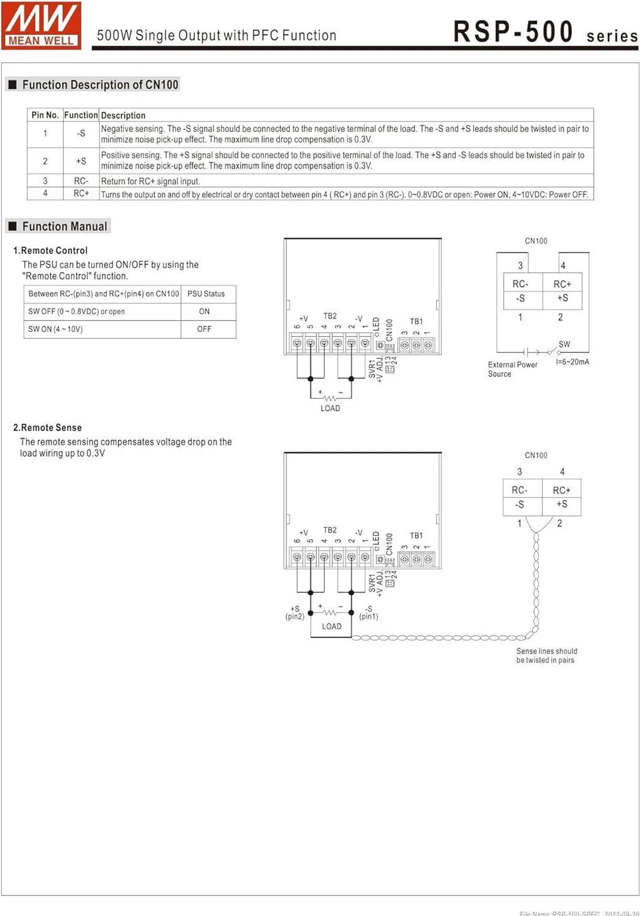 Alt view image 7 of 7 - Mean Well RSP-500-15 501W Single Output with PFC Function RSP-500 15V/33.4A