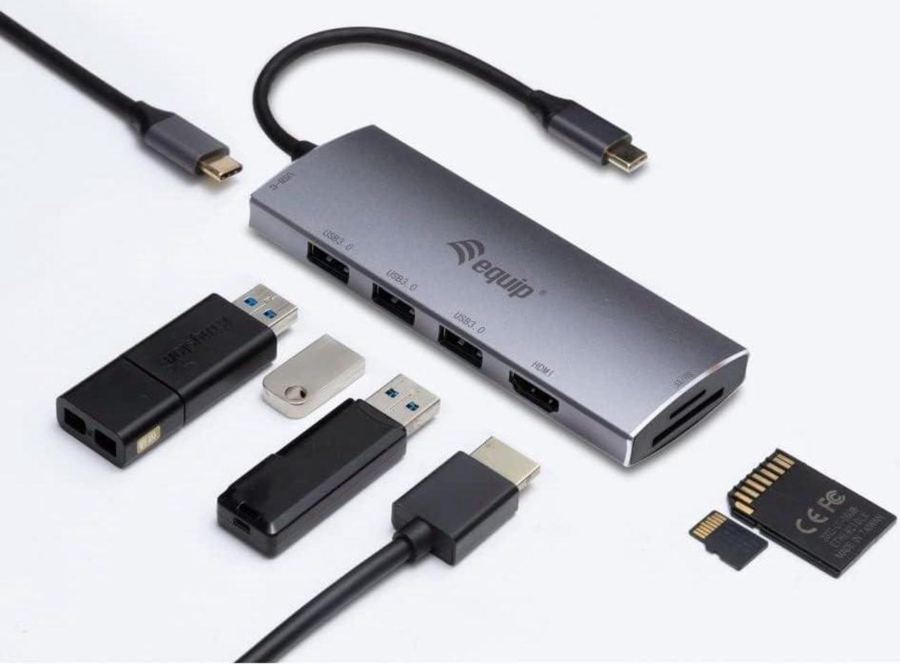 Alt view image 3 of 6 - Equip USB-C Male (Thunderbolt 3 Compatible) 7 in 1 Multifunctional Adapter/Docking Station