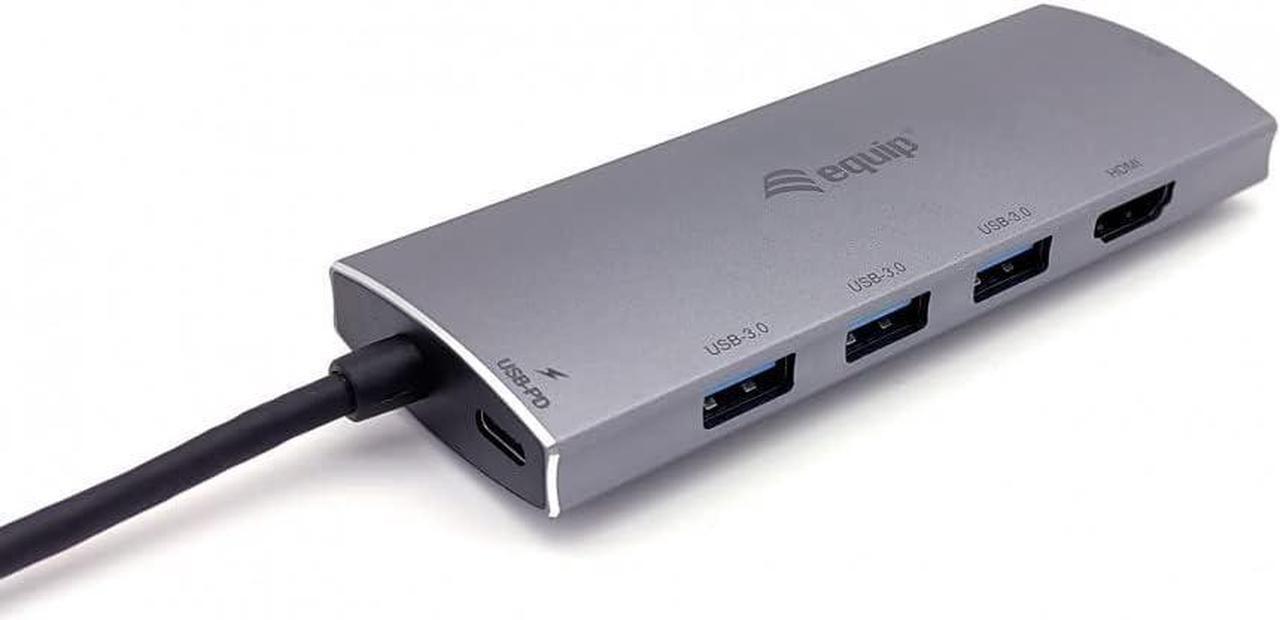 Alt view image 4 of 6 - Equip USB-C Male (Thunderbolt 3 Compatible) 7 in 1 Multifunctional Adapter/Docking Station