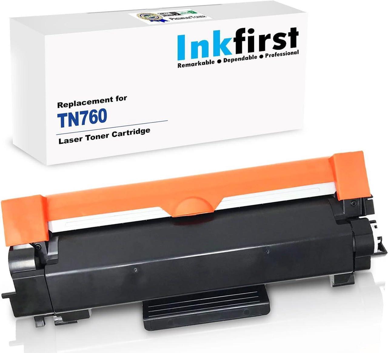 (CHIP Included) High Yield Inkfirst Toner Cartridge TN-760 TN760 Compatible Remanufactured for Brother TN-760 Black DCP-L2550DW HL-L2350DW HL-L2370DW HL-L2370DWXL HL-L2390DW HL-L2395DW MFC-L2710DW