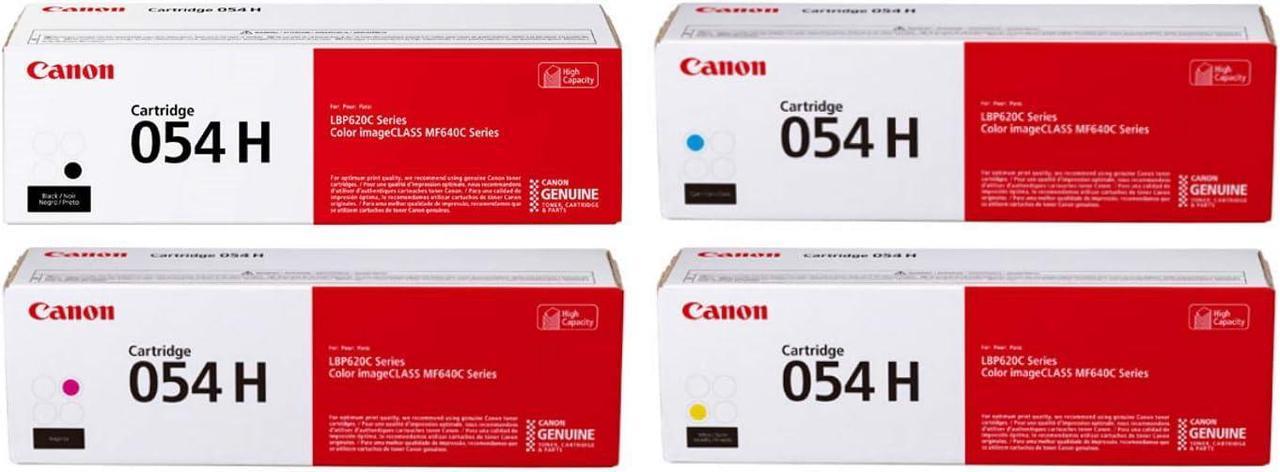 Canon Genuine 054 Complete 4-Color High Yield Toner Cartridge Set (CRG054HYCMYK)