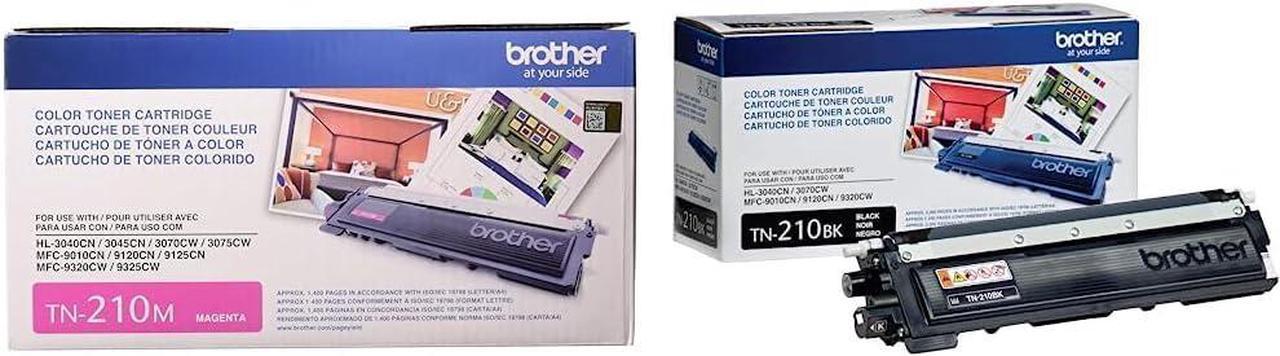 Brother TN210M Genuine Magenta Toner Cartridge & TN210BK GenuineBlack Toner Cartridge