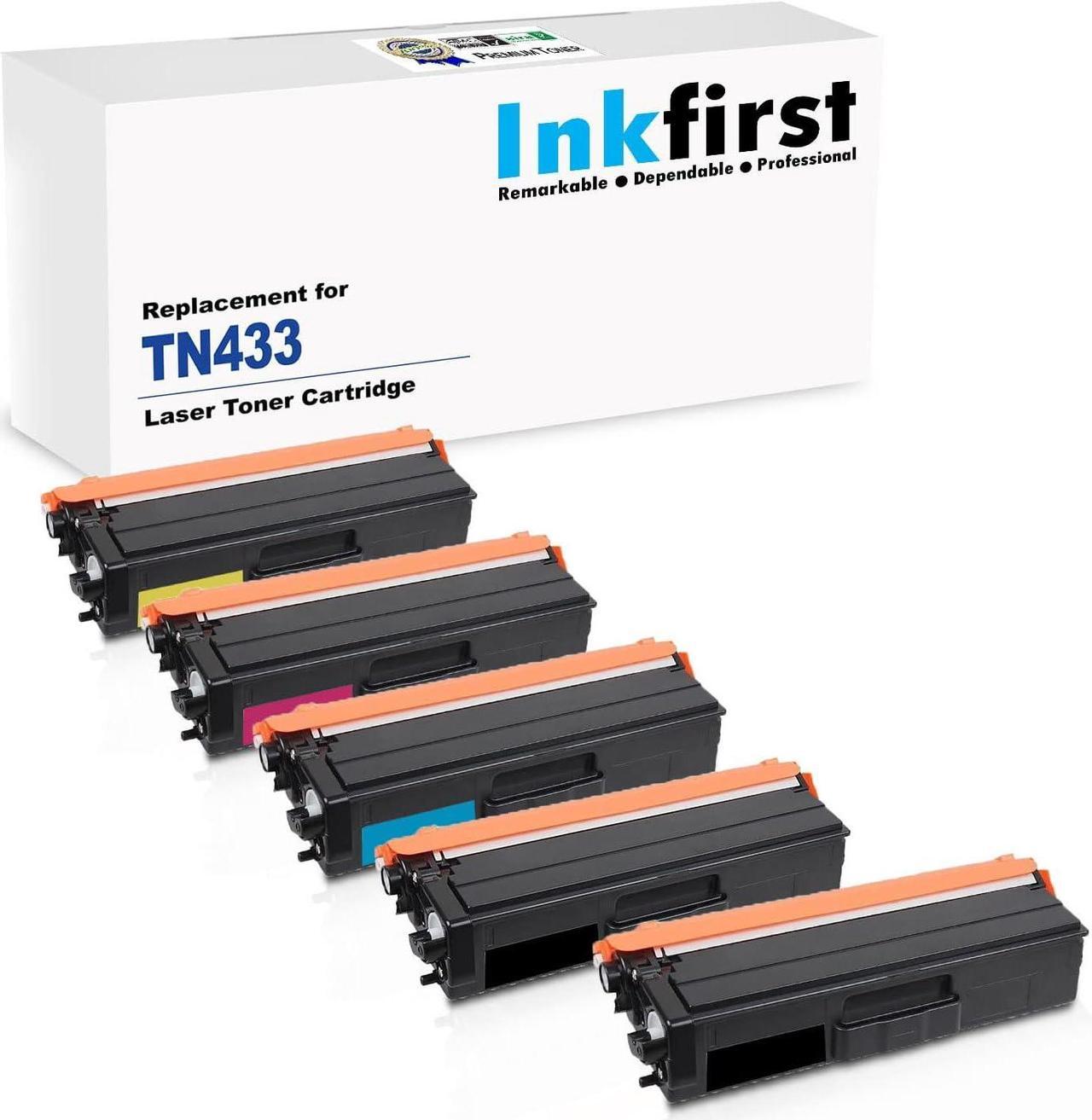 5 Inkfirst Compatible Toner Cartridges Replacement for Brother TN433 TN-433 (1 Set + 1 Black) HL-L8260CDW HL-L8360CDW HL-L8360CDWT MFC-L8610CDW MFC-L8900CDW Black Cyan Magenta Yellow