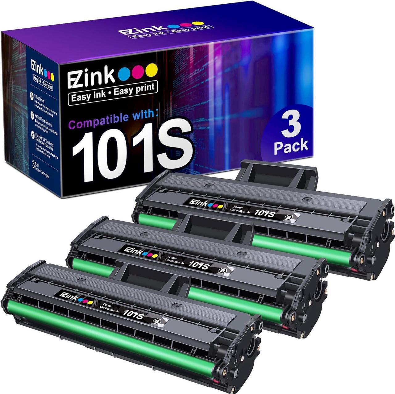 E-Z Ink (TM Compatible Toner Cartridge Replacement for Samsung MLT-D101S 101S MLTD101S to use with ML-2166W ML-2160 ML-2165 SCX-3405W ML-2165W SCX-3405FW SCX-3400 SCX-3401FH SF-760P Printer (3 Black)