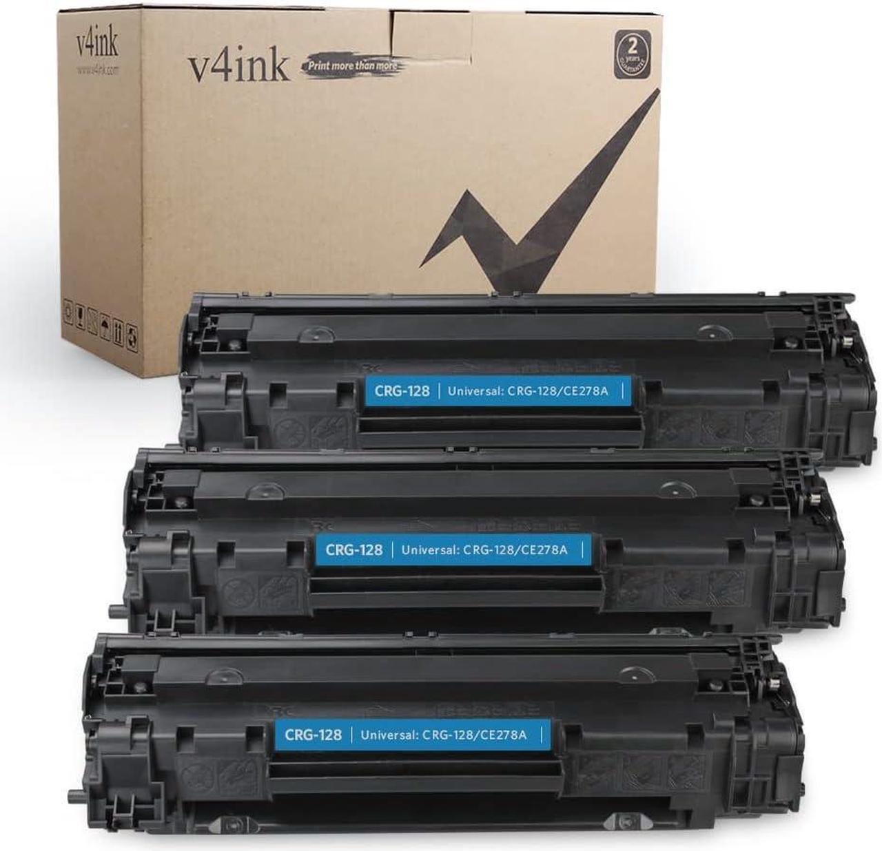 V4INK 3 Pack Compatible Canon 128 Toner CE278A 78A Toner Cartridge for Canon imageclass D550 D520 MF4770n MF4570dw FaxPhone L100 L190, MF4770N MF4450, Laserjet P1606dn P1566 P1560 M1536dnf