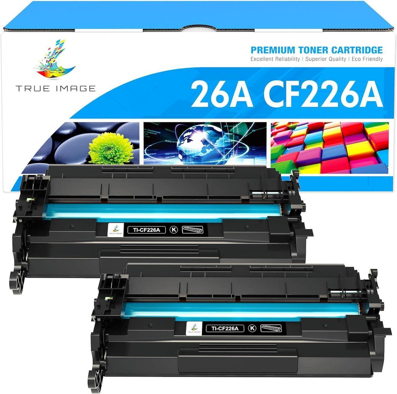 TRUE IMAGE Compatible Toner Cartridge Replacement for HP 26A CF226A 26X CF226X Pro M402n M402dn M426 M402d M402dw Laser Jet MFP M426fdw M426fdn M402 M426dw Printer Ink (Black, 2-Pack)