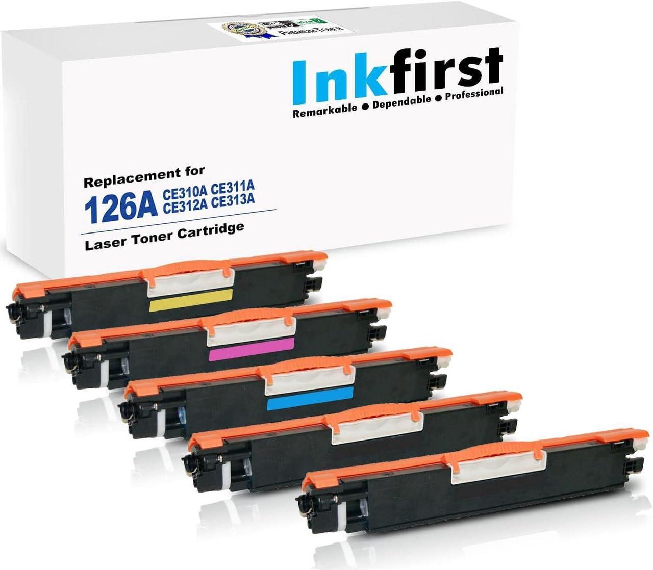 5 Inkfirst Compatible Toner Cartridges Replacement for HP CE310A CE311A CE312A CE313A 126A (1 Set + 1 Black) Color Laserjet Pro M175nw CP1025nw TopShot M275 MFP Black Cyan Magenta Yellow