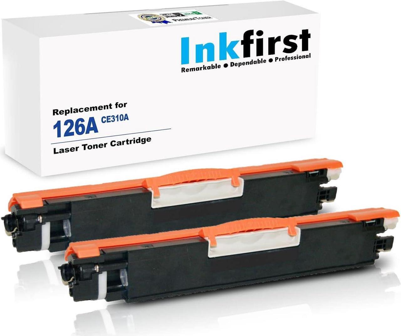 2 Inkfirst Compatible Black Toner Cartridges Replacement for HP CE310A 126A TopShot M275 MFP Color Laserjet Pro CP1025nw M175nw